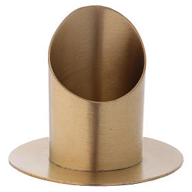 Porta-vela forma cilíndrica latão dourado opaco para vela 5 cm