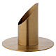 Cylinder-shaped candle holder in matt gold-plated brass for 3 cm candles s2