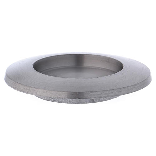 Porte-bougie rond en aluminium argenté mat pour bougie 6 cm 1