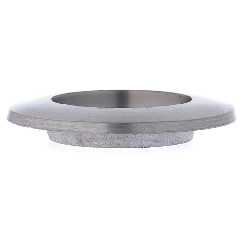 Portacandele rotondo in alluminio argentato opaco per candela 6 cm 3
