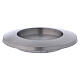 Round candlestick in matte silver-plated aluminium for 2 1/2 in candle s1