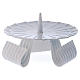 Three-legged candle holder with spike in white iron diam. 10 cm s1