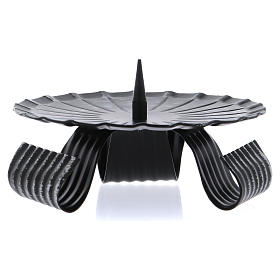 Tripod candle holder with jag in black iron 12 cm