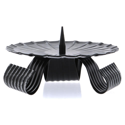 Tripod candle holder with jag in black iron 12 cm 1