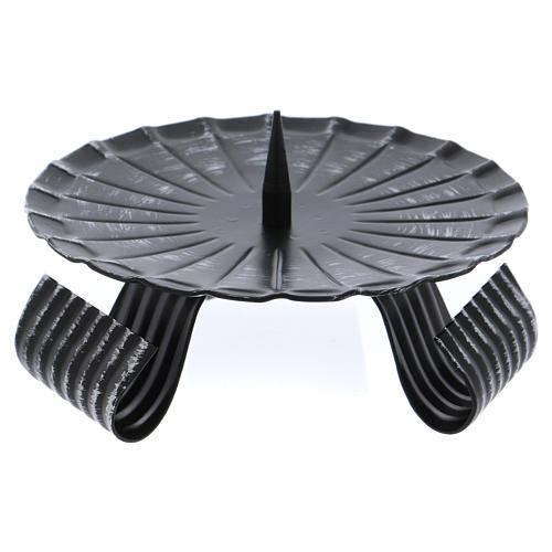 Tripod candle holder with jag in black iron 12 cm 2