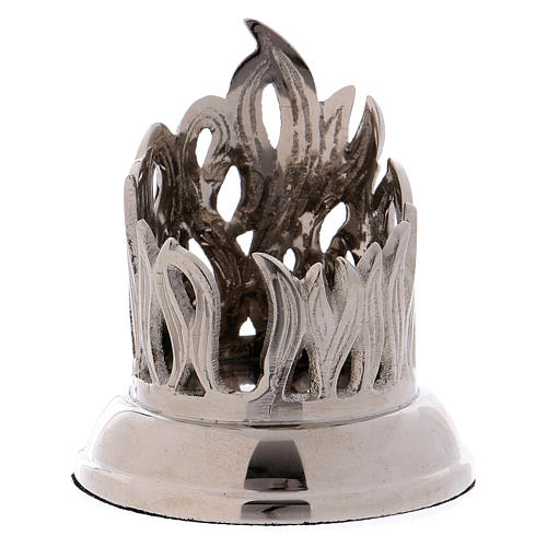 Candle holder with flame in silver-plated brass 4 cm 1