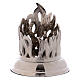 Candle holder with flame in silver-plated brass 4 cm s1