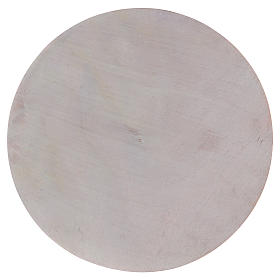 Plato portavelas redondo de madera clara 14 cm