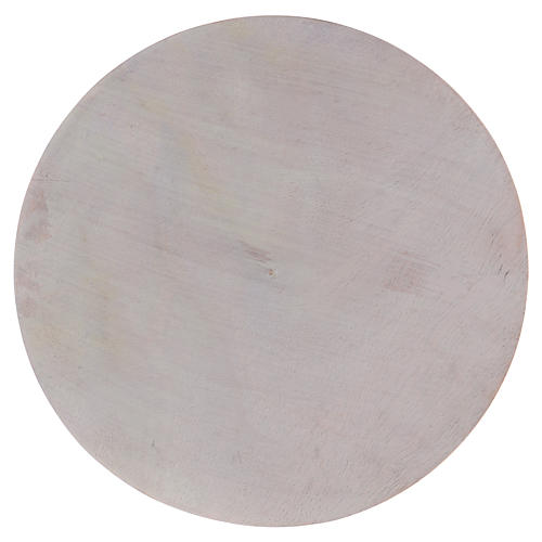 Piatto portacandele tondo in legno chiaro 14 cm 1