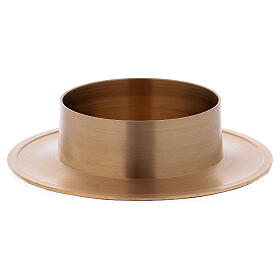 Matte candle holder in gold plated brass 2 1/2 in
