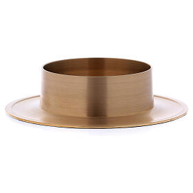 Matte candle holder in gold plated brass 2 1/2 in
