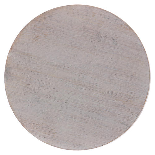 Plato portavelas de madera marfil 10 cm 1