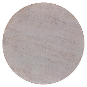 Piatto portacandele in legno avorio 10 cm
