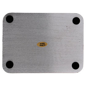 Plato portavela aluminio rectangular 13,5x10 cm
