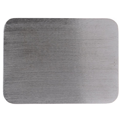 Assiette bougeoir aluminium rectangulaire 13,5x10 cm 1