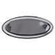Oval candle holder plate in glossy silver-plated aluminium 16x7 cm s1