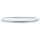 Piatto portacandele ovale in alluminio argento lucido 16x7 cm s2