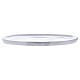 Oval candle holder plate in polished silver-plated aluminium 6 1/4x3 in s2