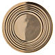 Round candle holder plate in glossy gold-plated brass 15 cm s1