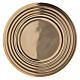 Round candle holder plate in polished gold plated brass 6 in s1