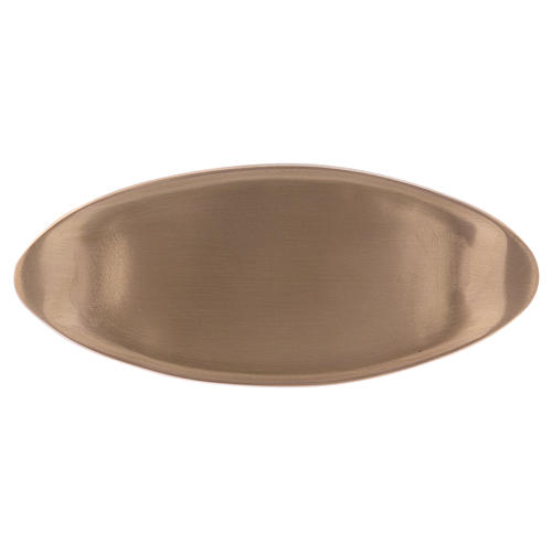 Oval candle holder plated in matt brass 18x7.5 cm 1