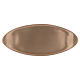 Oval candle holder plated in matt brass 18x7.5 cm s1