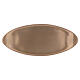 Oval candle holder plate in matte brass 7x3 in s1