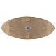 Oval candle holder plate in matte brass 7x3 in s3