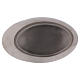 Candle holder plate in satinised silver-plated brass 20x11 cm s3