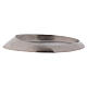 Silver-plated brass candle holder plate with satin finish 8x4 1/4 in s1