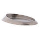 Silver-plated brass candle holder plate with satin finish 8x4 1/4 in s2