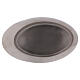 Silver-plated brass candle holder plate with satin finish 8x4 1/4 in s3