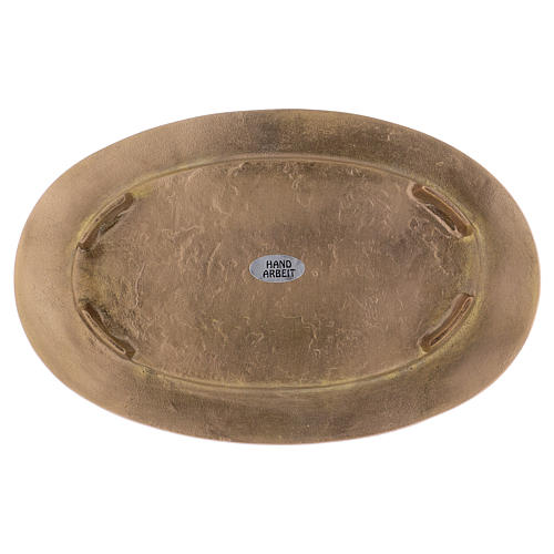 Candle holder plate with wrought edge in gold-plated brass 3