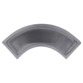 Wave-shaped candle holder plate in matt silver-plated brass