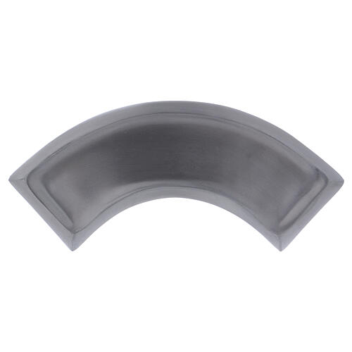 Wavy candle holder plate in matte silver-plated brass 1