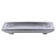Rectangular candle holder plate in matte silver-plated aluminium 4x3 in s2