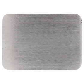 Prato para vela rectangular alumínio prata 17x12 cm