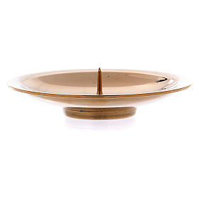 Candle holder in glossy gold-plated brass with jag 8 cm