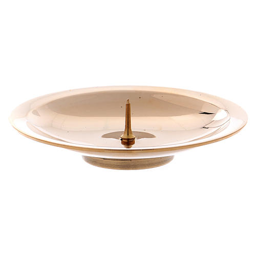 Candle holder in glossy gold-plated brass with jag 8 cm 1