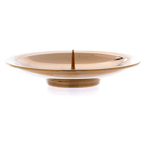 Candle holder in glossy gold-plated brass with jag 8 cm 2