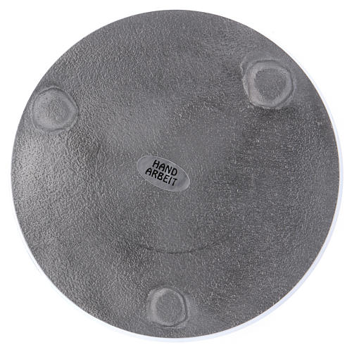 Piatto portacandele bordo rialzato alluminio argentato 12 cm 3