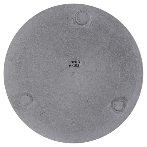 Portavelas diámetro 14 cm aluminio plateado redondo 3