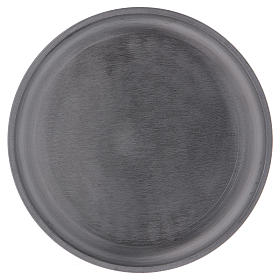 Bougeoir diamètre 14 cm aluminium argenté rond