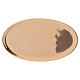 Oval candle holder plate in glossy gold-plated brass 17x10 cm s1