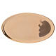 Oval candle holder plate in polished gold plated brass 6 3/4x4 in s1