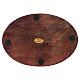 Oval candle holder plate in dark wood 17x12 s2