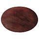 Dark wood oval candle holder plate 6 3/4x4 3/4 in s1