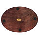 Dark wood oval candle holder plate 6 3/4x4 3/4 in s2