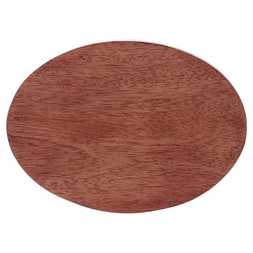 Piatto portacandele legno di mango ovale 13,5x10 cm 1