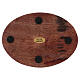 Oval mango wood candle holder plate 5 1/4x4 in s2